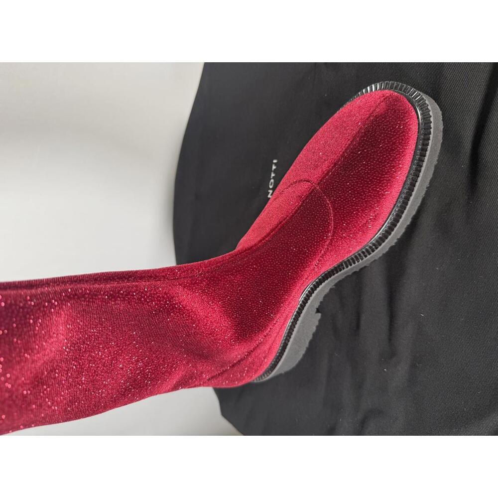Giuseppe Zanotti Adrienne Bordeaux Velvet OTK Boots EU 34 US 4 Red Designer NWB - Picture 12 of 16